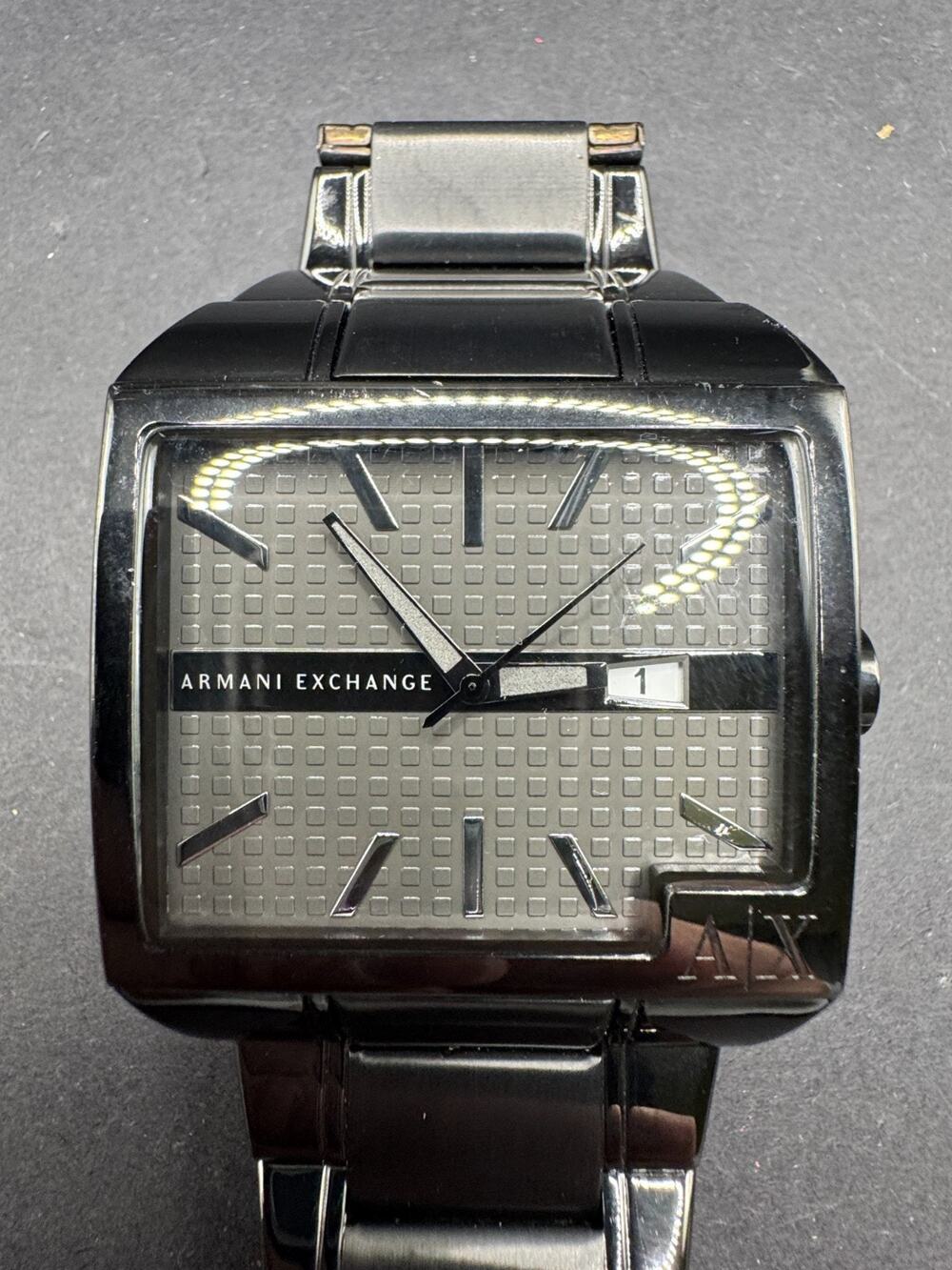 Armani Exchange Date Watch Men 43mm Silver Textured Dial Gunmetal AX2067